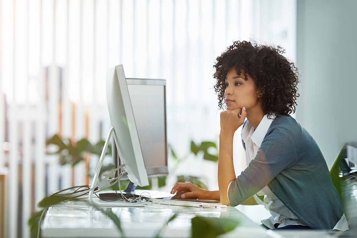 Women at a computer